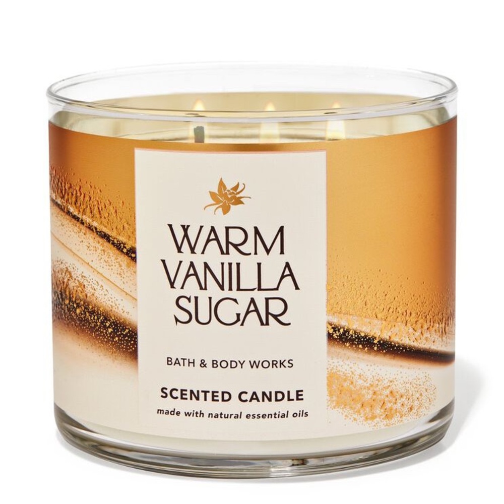 New Bath & Body Works 3-Wick Candle in Warm Vanilla Sugar